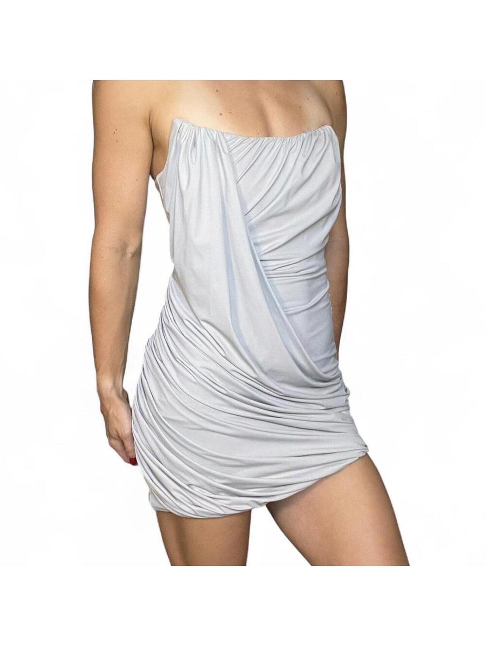Heiress Beverly Hills The Gathered Mini Dress Gray Size Small